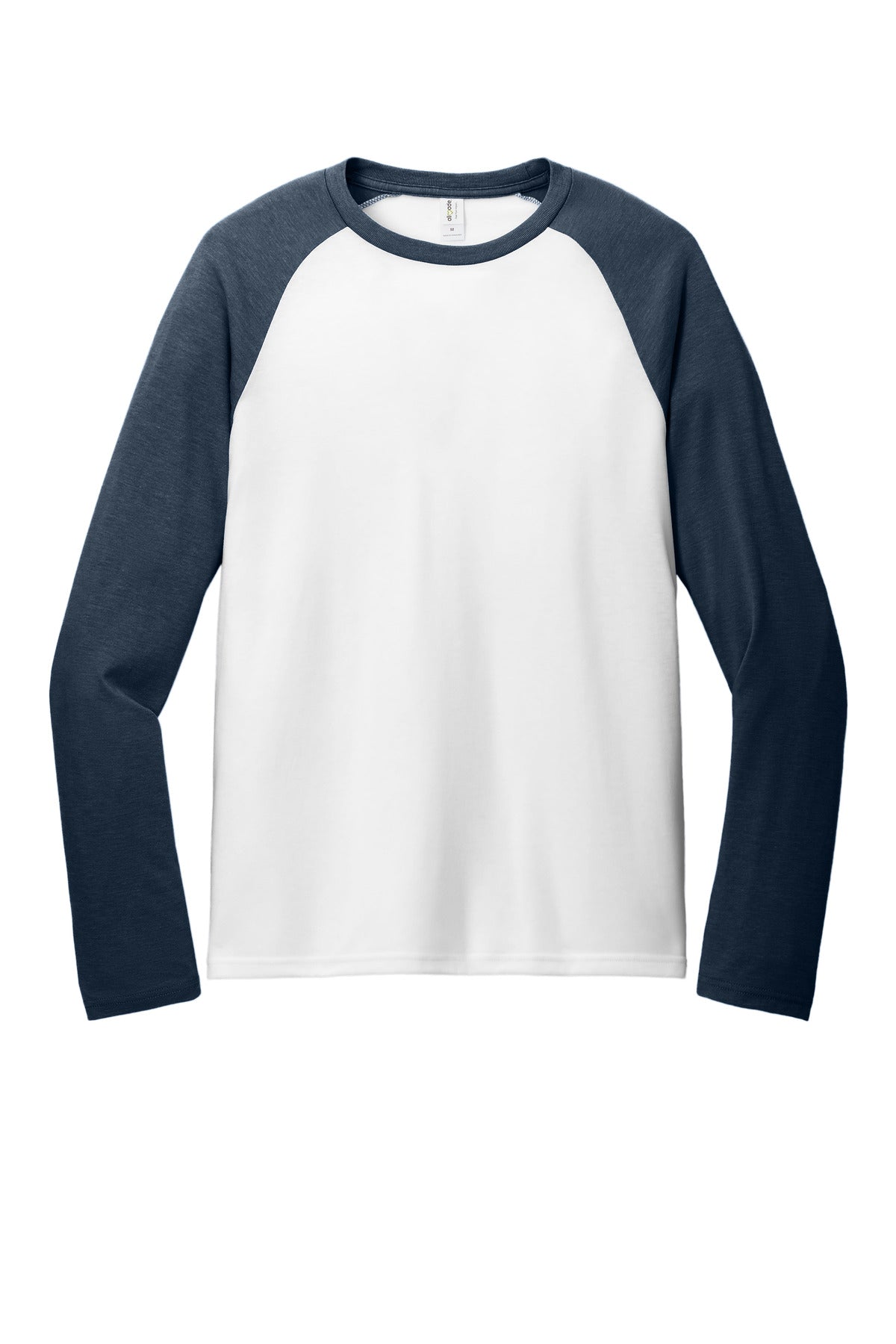 Allmade Unisex Tri-Blend Long Sleeve Colorblock Raglan - Rebel Blue/ Bright White