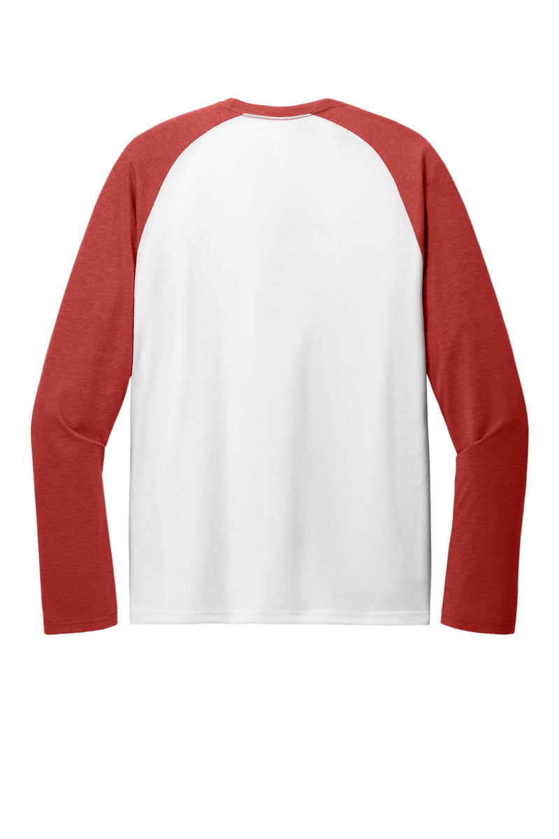 Allmade Unisex Tri-Blend Long Sleeve Colorblock Raglan - Rise Up Red/ Bright White