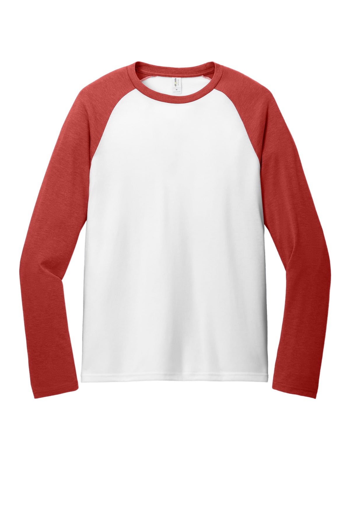 Allmade Unisex Tri-Blend Long Sleeve Colorblock Raglan - Rise Up Red/ Bright White