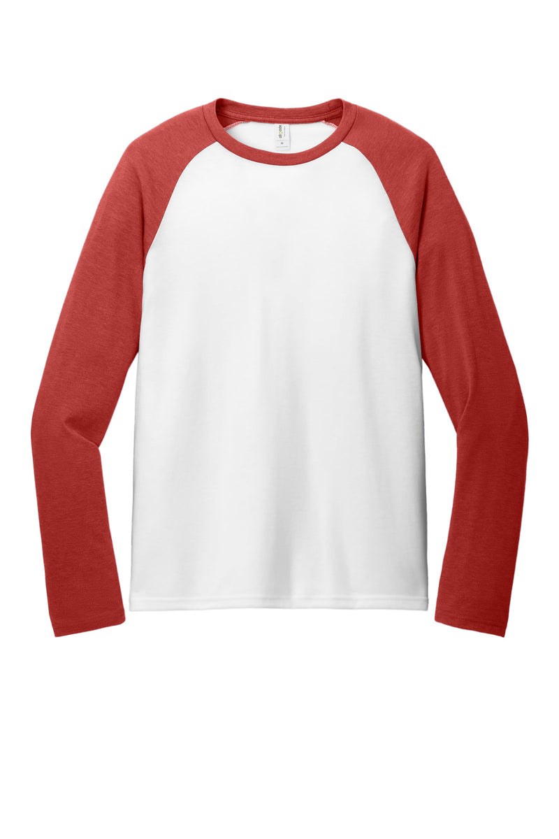 Allmade Unisex Tri-Blend Long Sleeve Colorblock Raglan - Rise Up Red/ Bright White