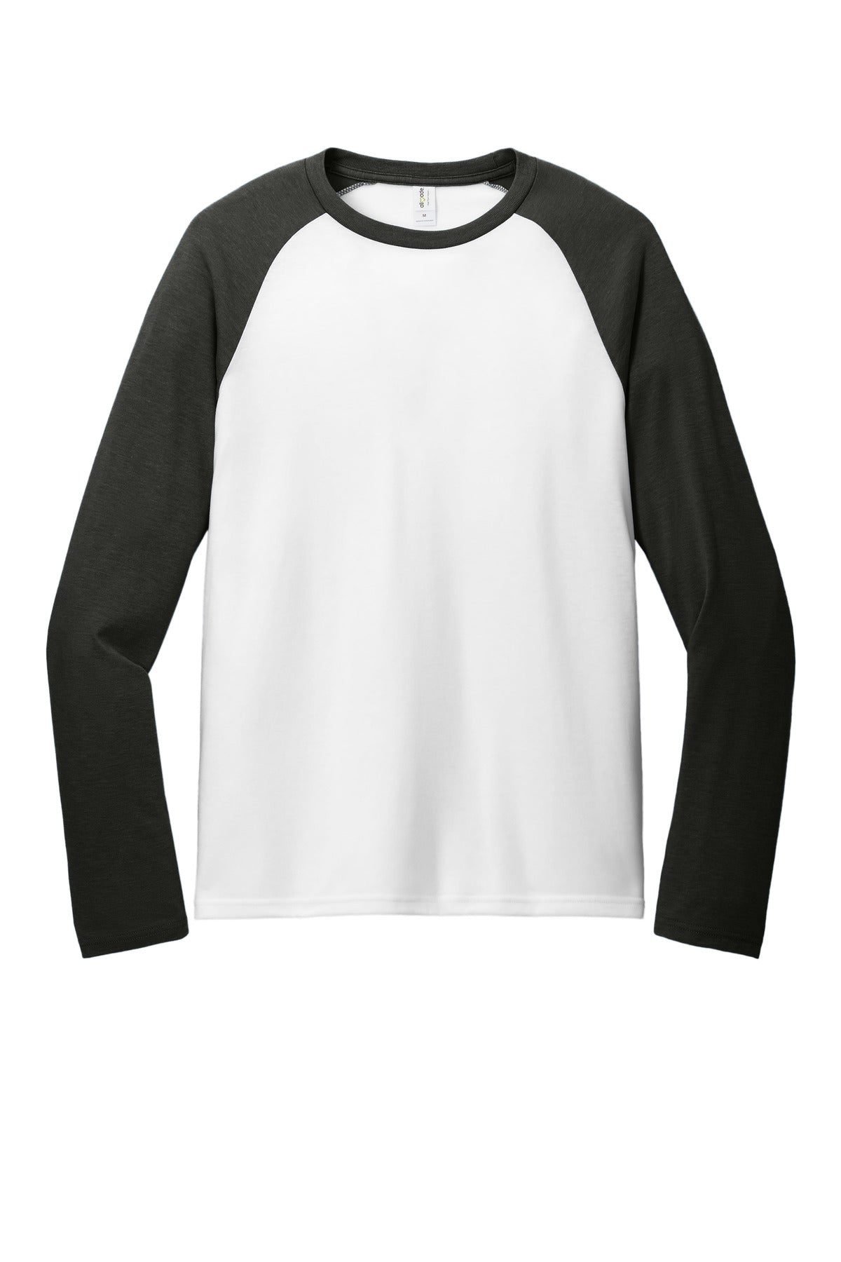 Allmade Unisex Tri-Blend Long Sleeve Colorblock Raglan - Space Black/ Bright White
