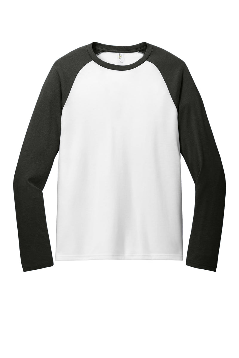 Allmade Unisex Tri-Blend Long Sleeve Colorblock Raglan - Space Black/ Bright White