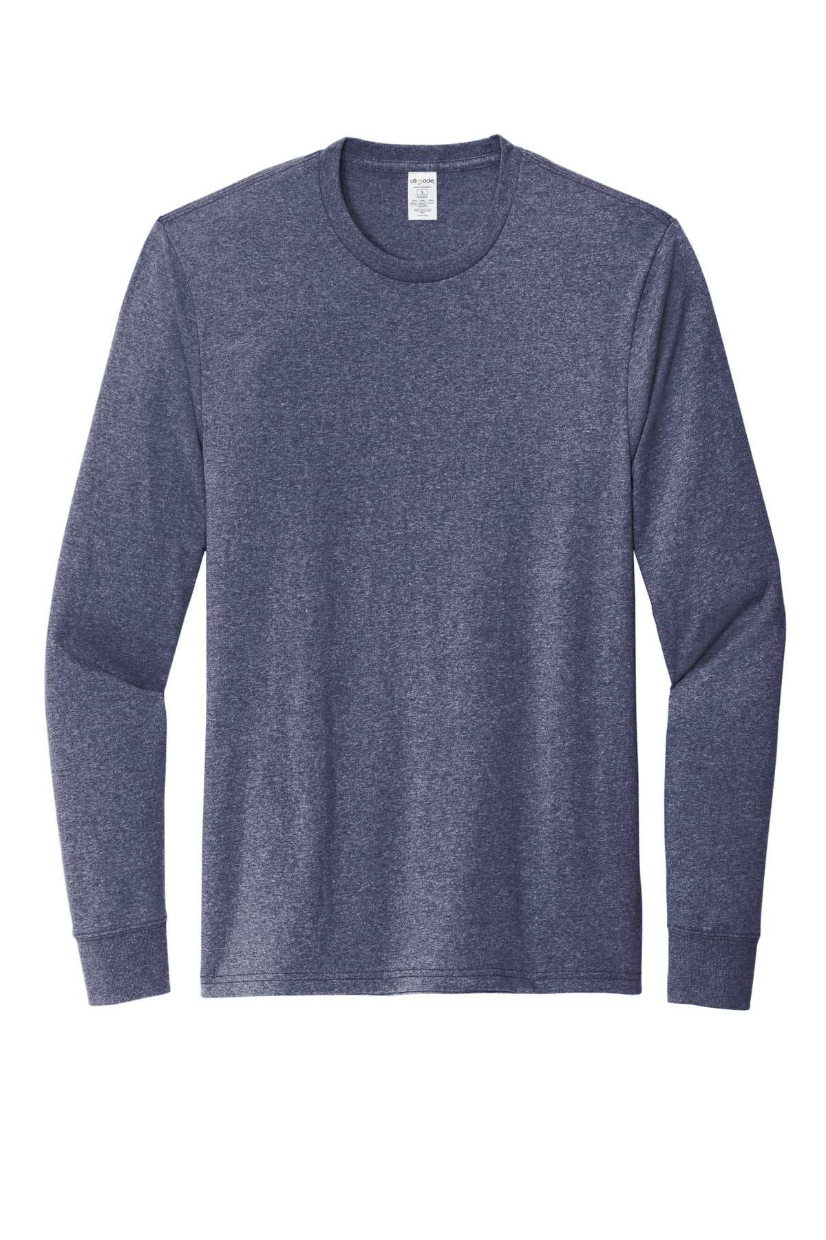 Allmade Unisex Long Sleeve Recycled Blend Tee - Salvaged Navy Heather