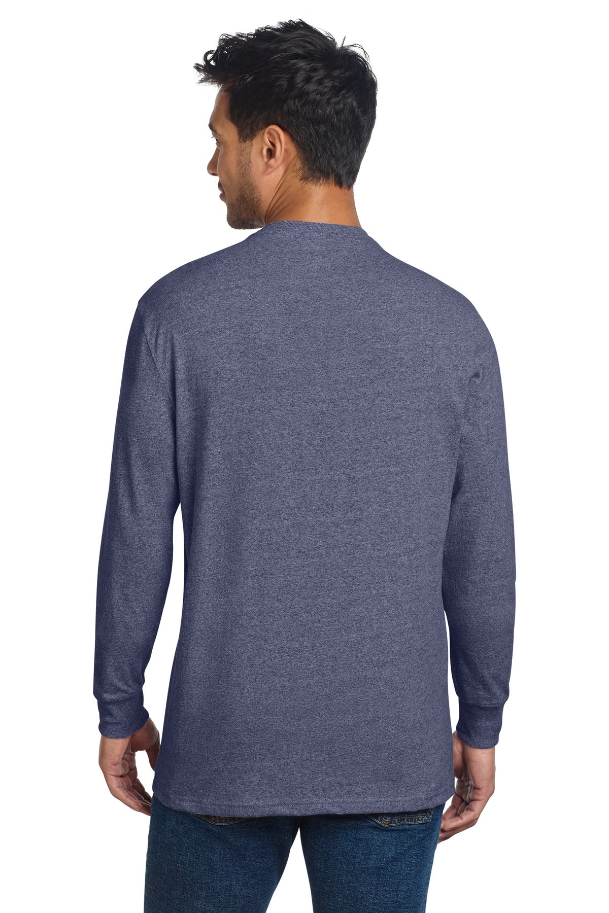 Allmade Unisex Long Sleeve Recycled Blend Tee - Salvaged Navy Heather
