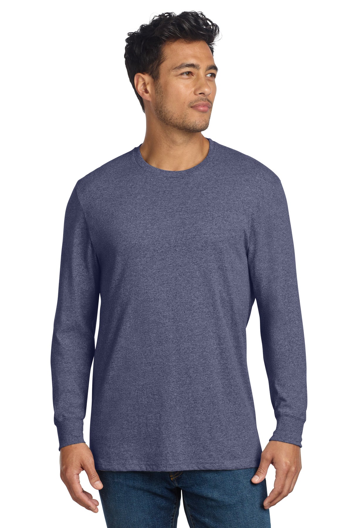 Allmade Unisex Long Sleeve Recycled Blend Tee - Salvaged Navy Heather