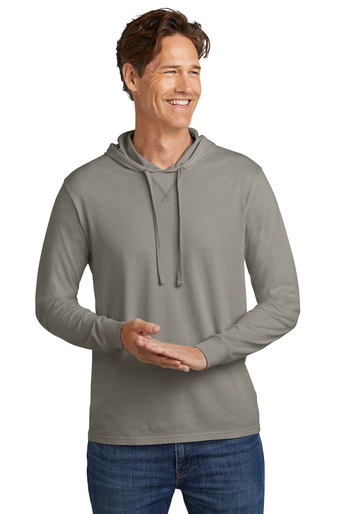 Allmade Unisex Mineral Dye Organic Cotton Hoodie Tee - Driftwood Grey