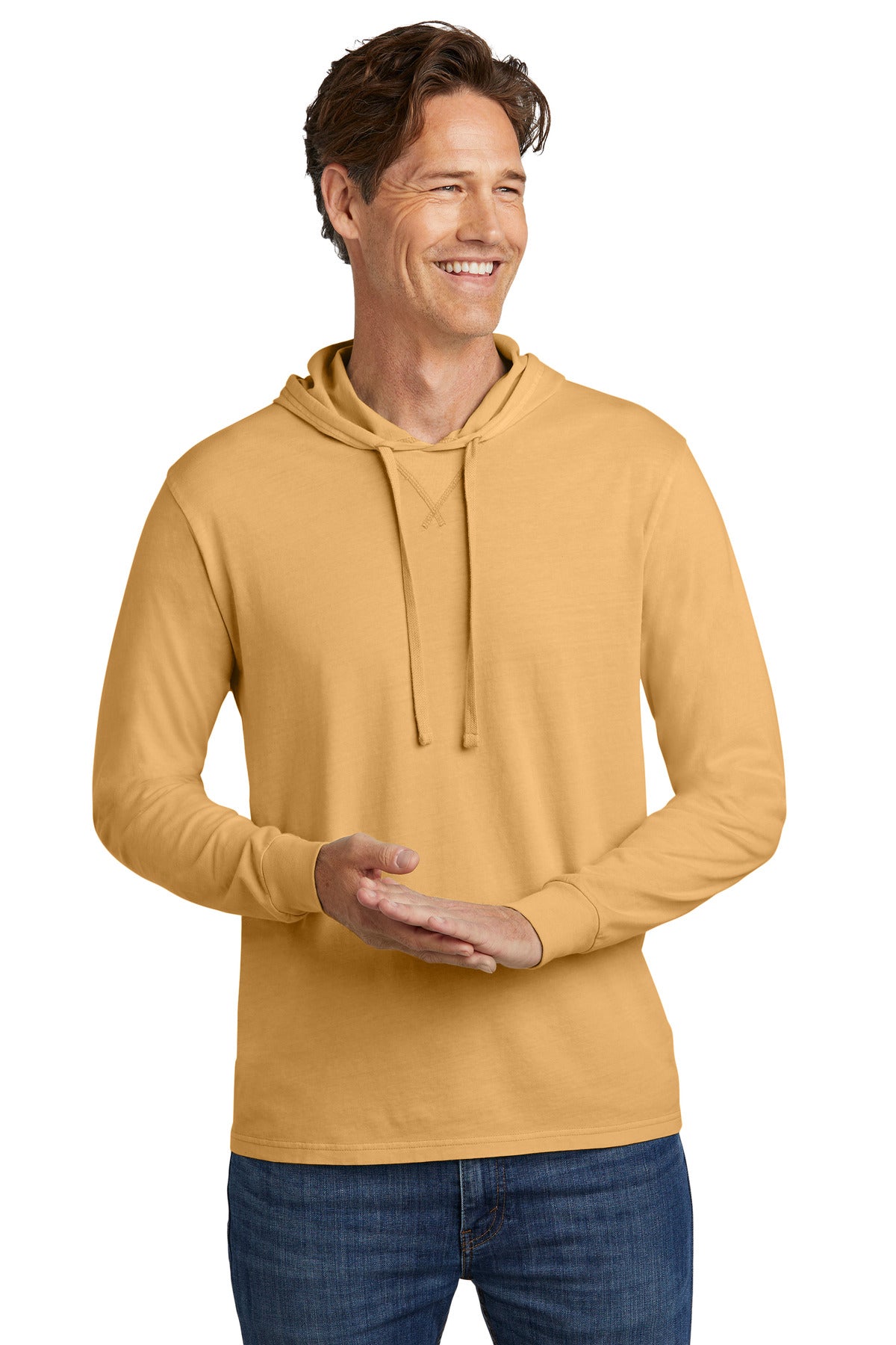 Allmade Unisex Mineral Dye Organic Cotton Hoodie Tee - Golden Wheat