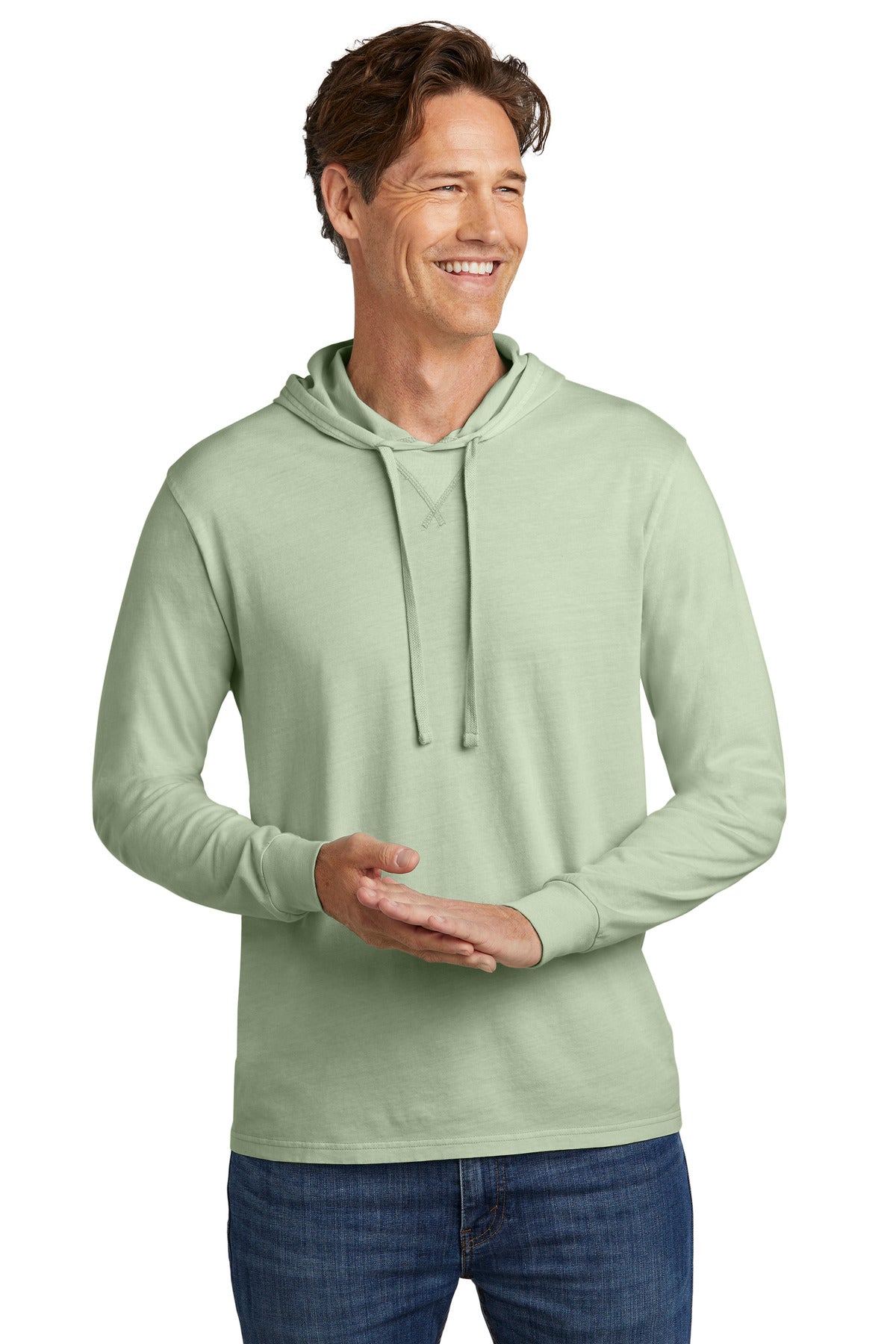 Allmade Unisex Mineral Dye Organic Cotton Hoodie Tee - Lichen Green