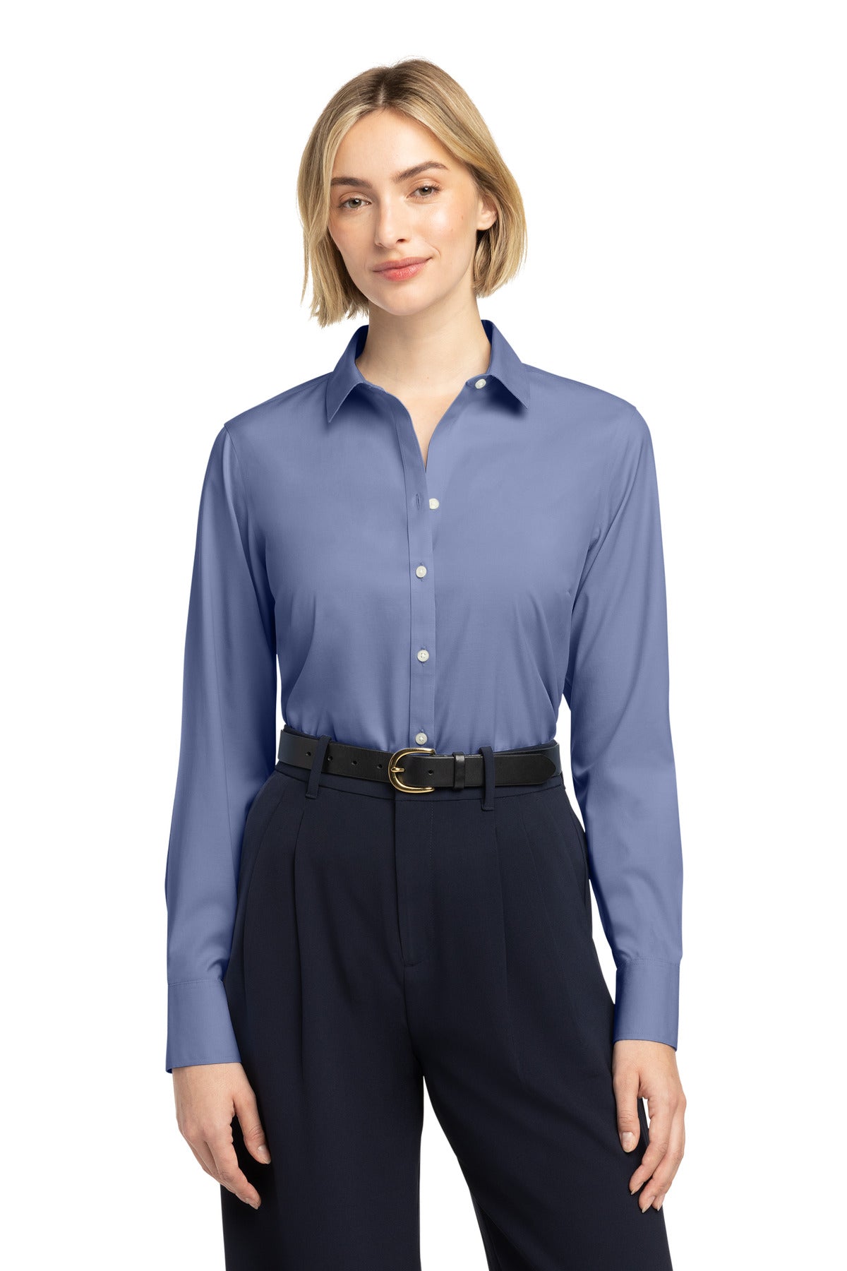 Brooks Brothers Women's Wrinkle-Free Stretch Pinpoint Shirt - Cobalt Blue