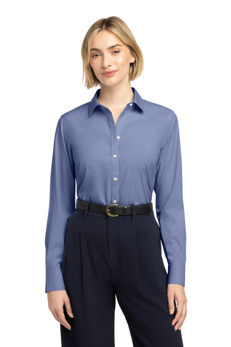 Brooks Brothers Women's Wrinkle-Free Stretch Pinpoint Shirt - Cobalt Blue