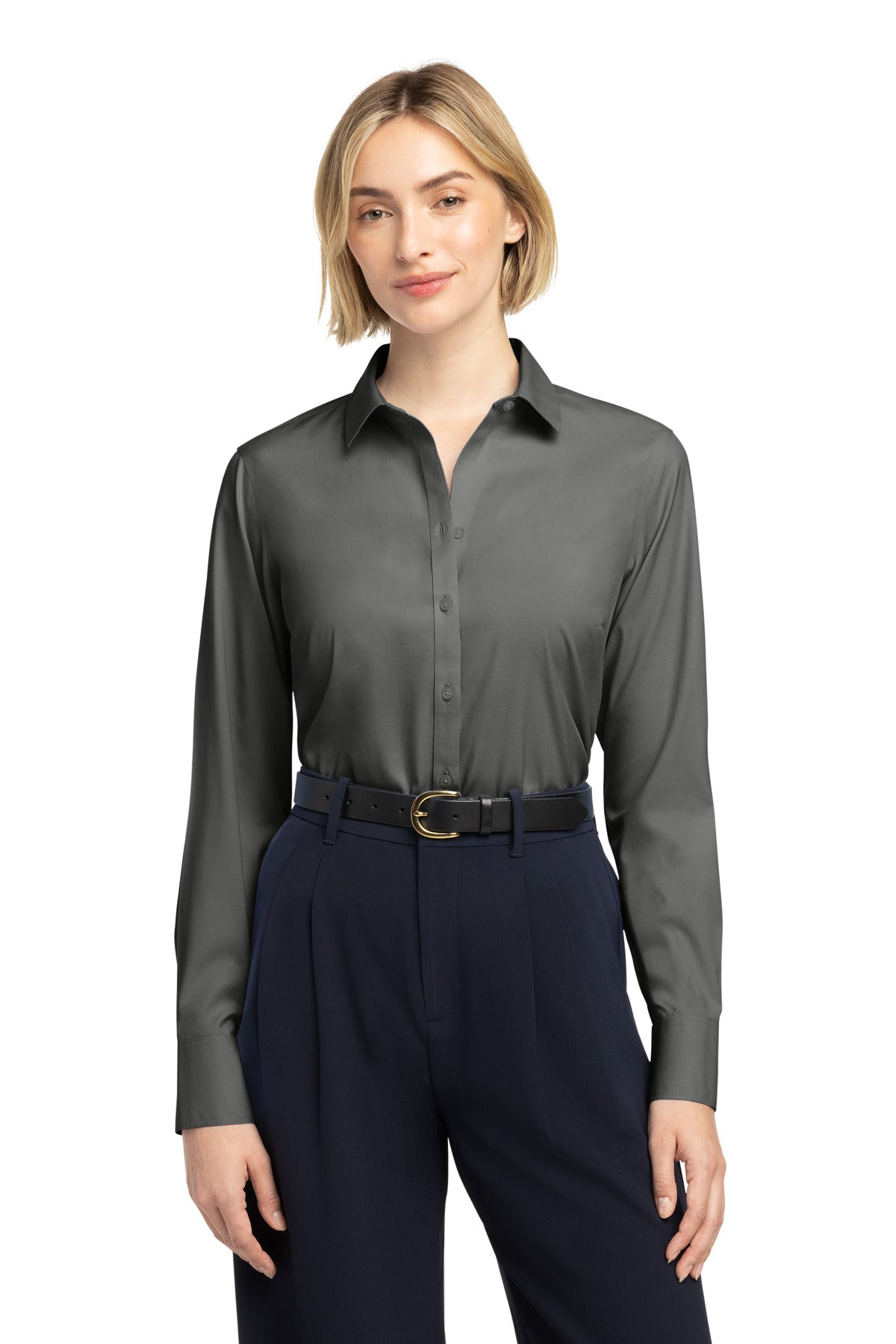 Brooks Brothers Women's Wrinkle-Free Stretch Pinpoint Shirt - Deep Black