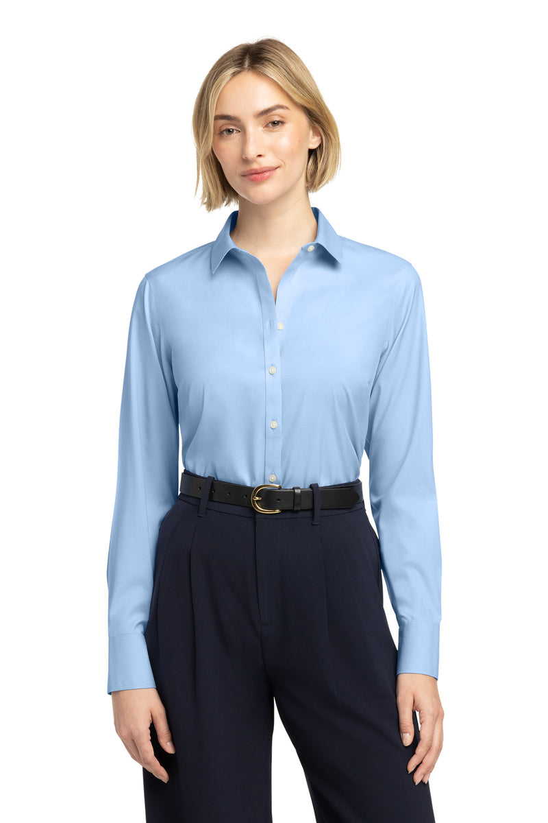 Brooks Brothers Women's Wrinkle-Free Stretch Pinpoint Shirt - Newport Blue