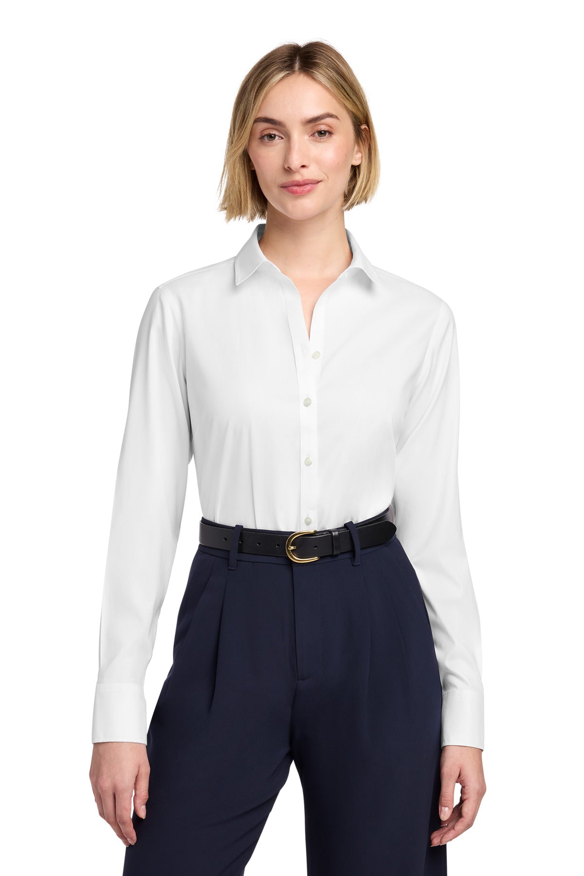 Brooks Brothers Women's Wrinkle-Free Stretch Pinpoint Shirt - White