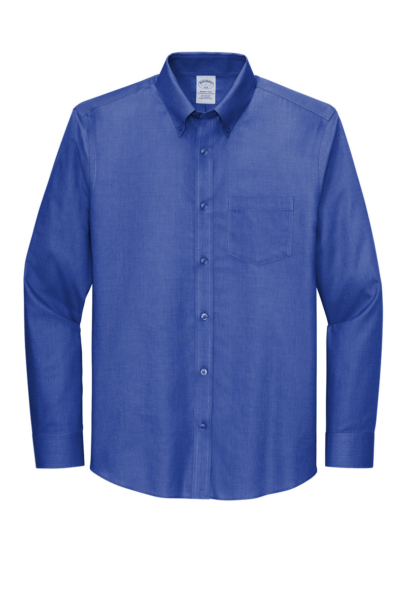 Brooks Brothers Wrinkle-Free Stretch Nailhead Shirt - Cobalt Blue