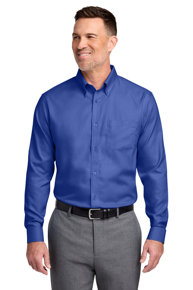 Brooks Brothers Wrinkle-Free Stretch Nailhead Shirt - Cobalt Blue