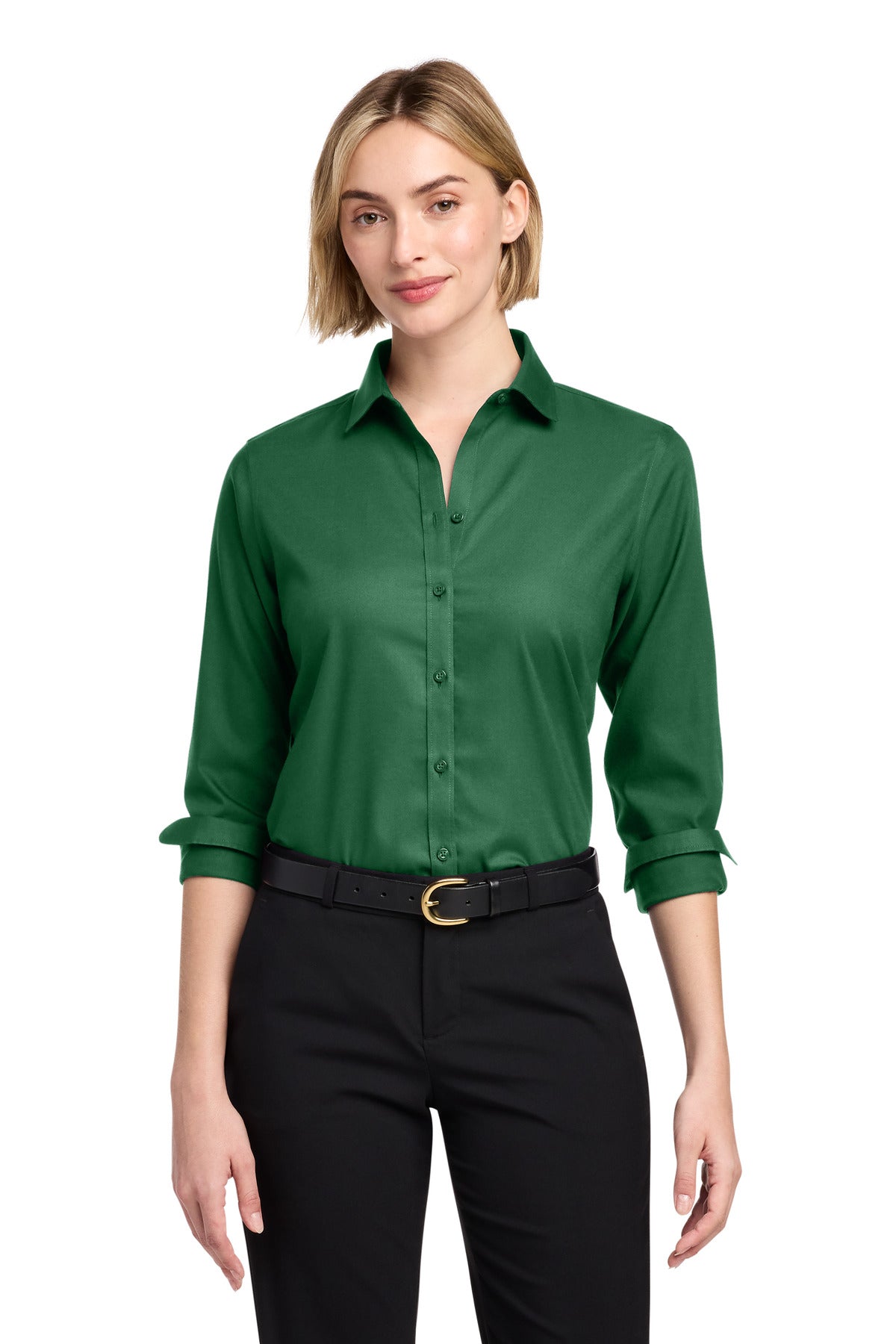 Brooks Brothers Women's Wrinkle-Free Stretch Nailhead Shirt - Club Green