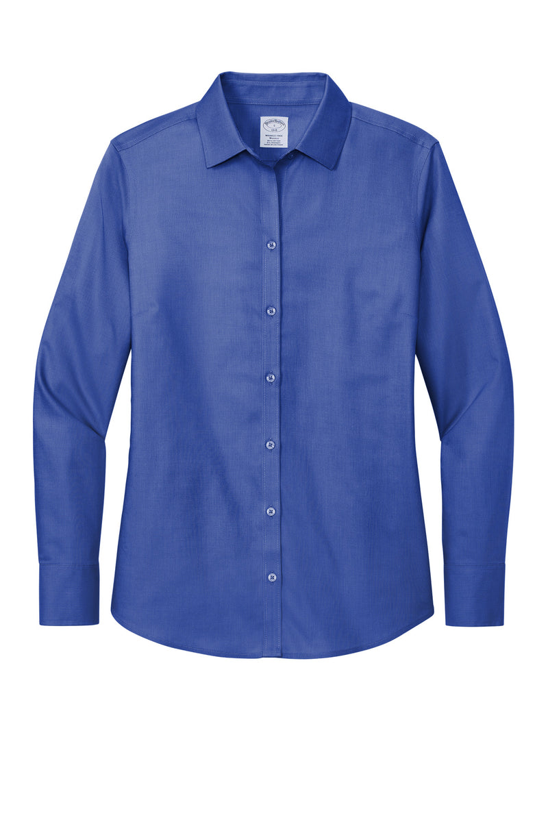 Brooks Brothers Women's Wrinkle-Free Stretch Nailhead Shirt - Cobalt Blue
