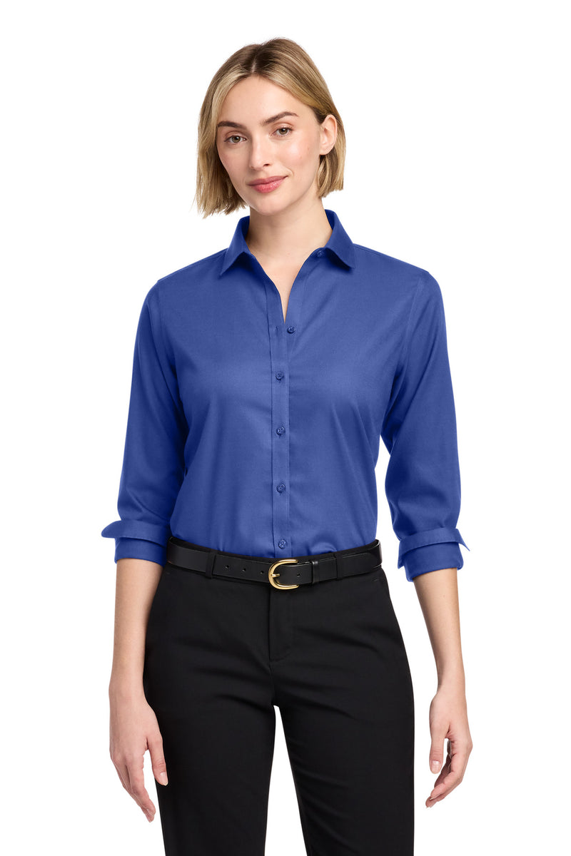 Brooks Brothers Women's Wrinkle-Free Stretch Nailhead Shirt - Cobalt Blue