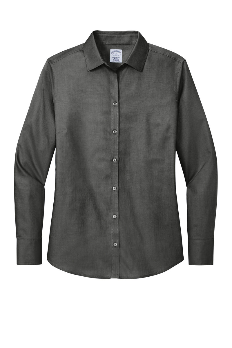 Brooks Brothers Women's Wrinkle-Free Stretch Nailhead Shirt - Deep Black