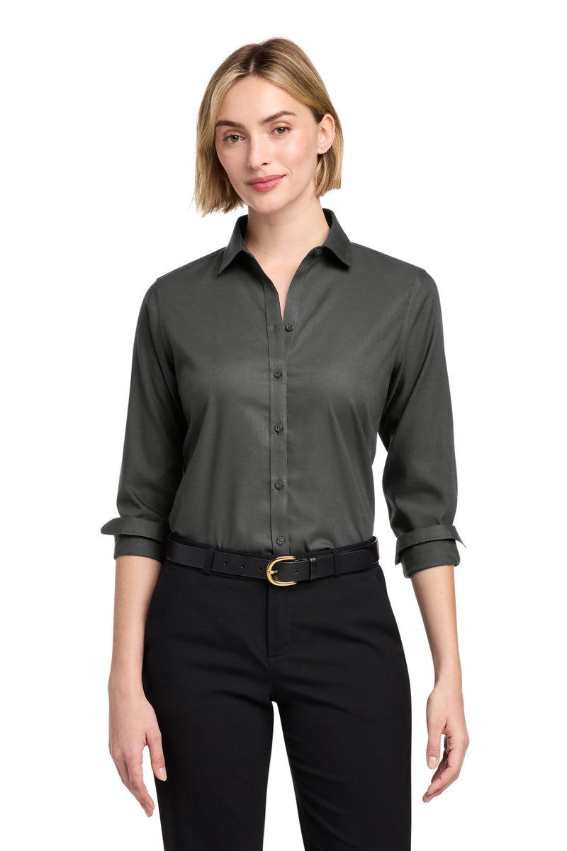 Brooks Brothers Women's Wrinkle-Free Stretch Nailhead Shirt - Deep Black