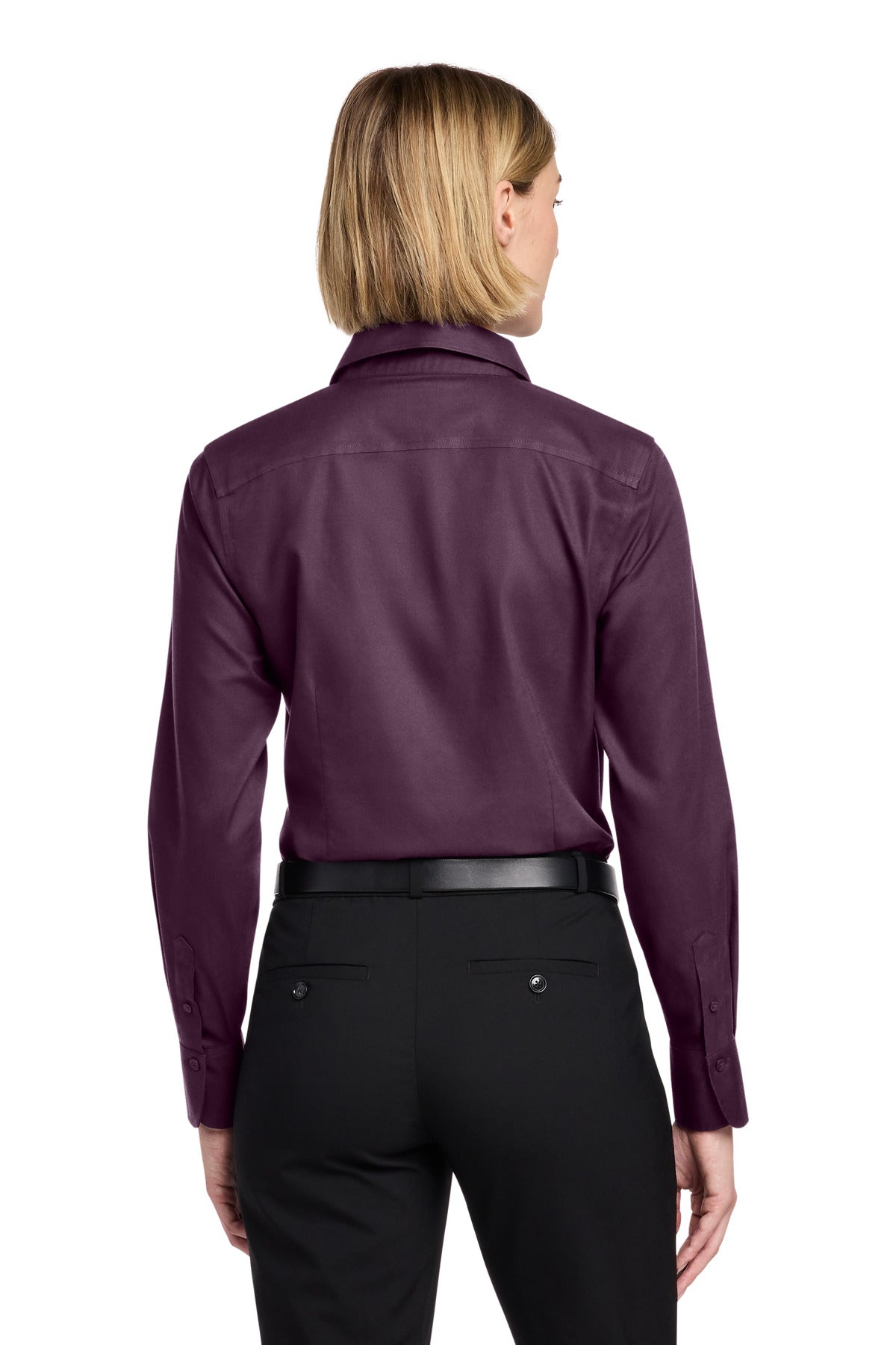 Brooks Brothers Women's Wrinkle-Free Stretch Nailhead Shirt - Navy Blazer/ Vintage Port