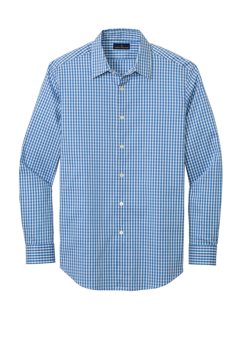 Brooks Brothers Tech Stretch Patterned Shirt - Charter Blue Check