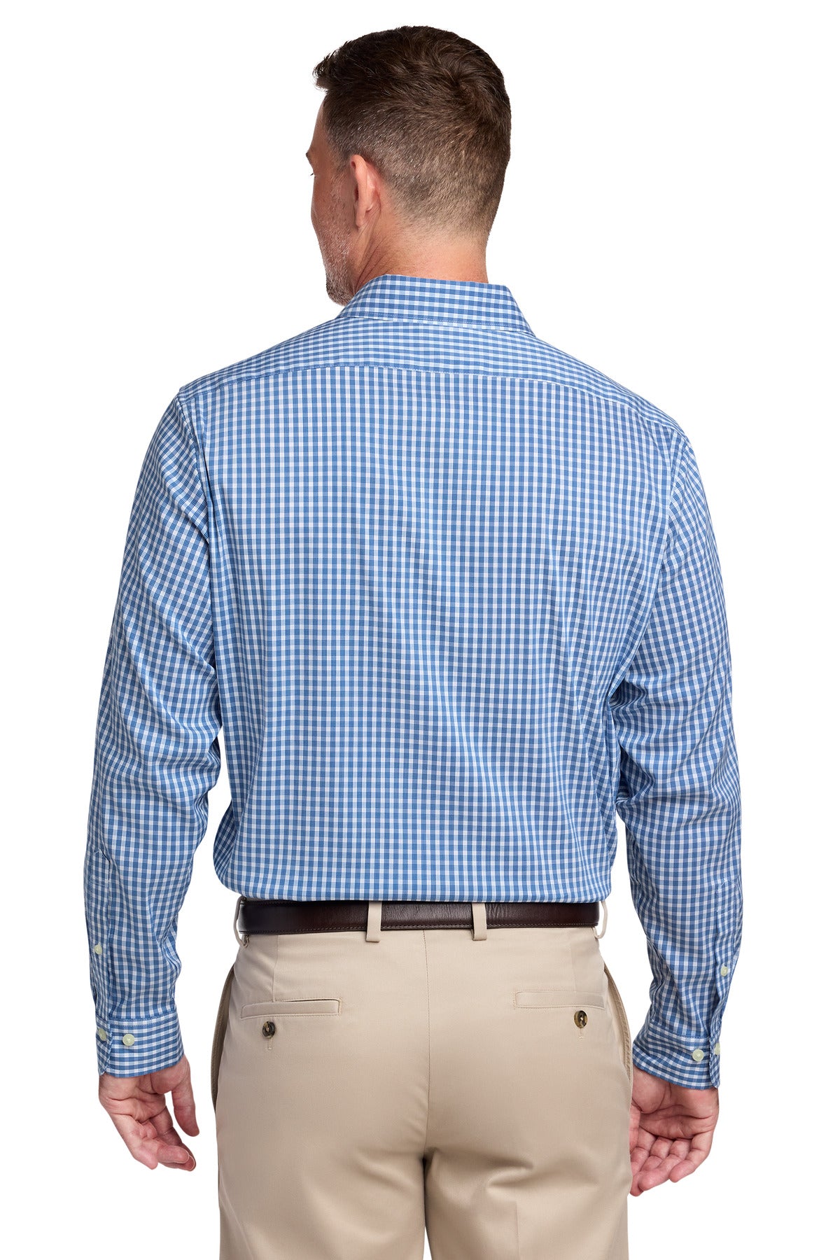 Brooks Brothers Tech Stretch Patterned Shirt - Charter Blue Check