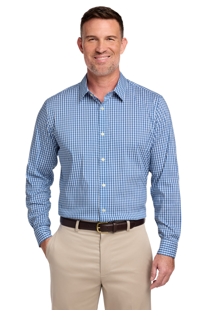 Brooks Brothers Tech Stretch Patterned Shirt - Charter Blue Check
