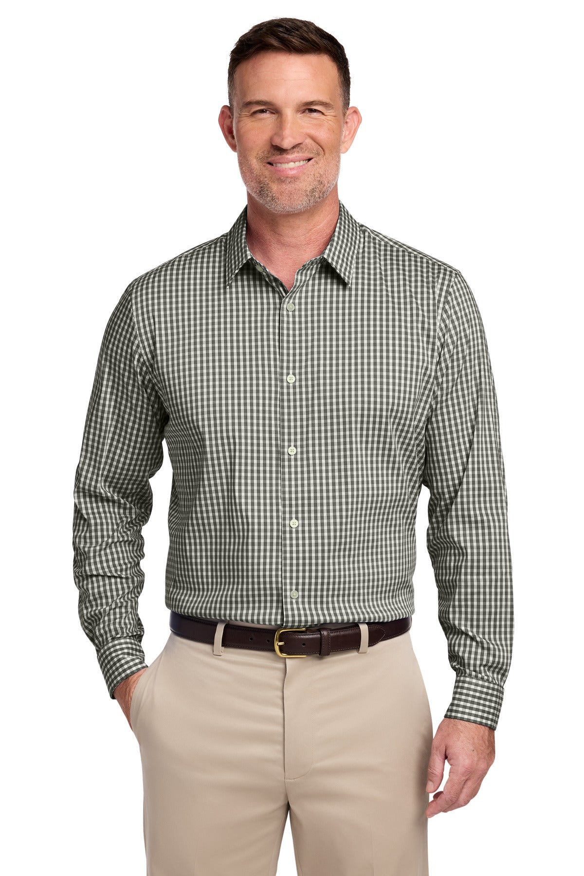 Brooks Brothers Tech Stretch Patterned Shirt - Deep Black Check