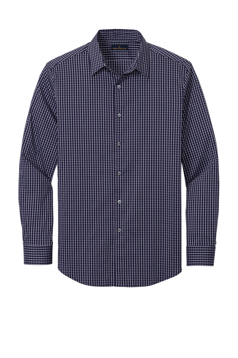Brooks Brothers Tech Stretch Patterned Shirt - Navy Blazer Multi Check