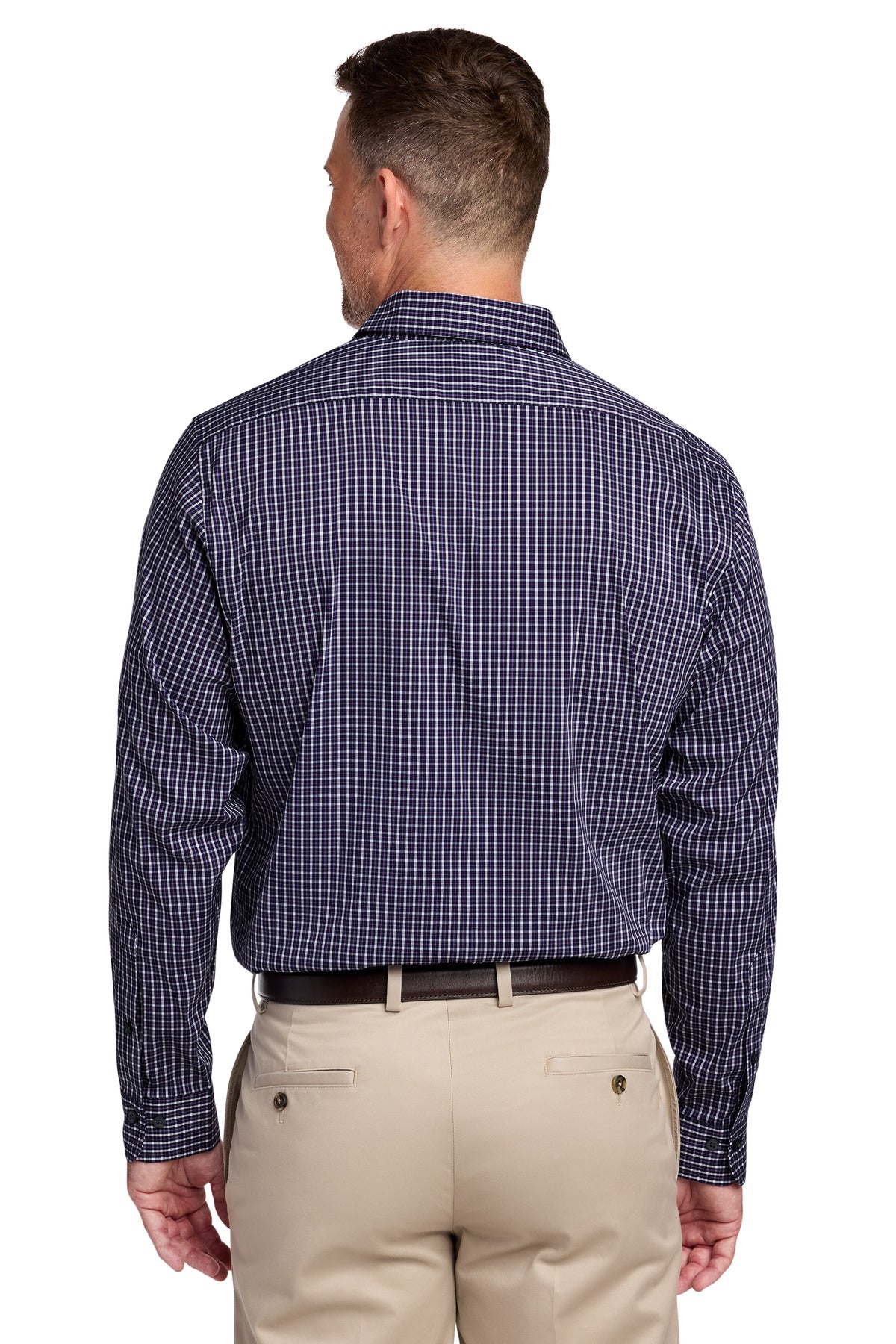 Brooks Brothers Tech Stretch Patterned Shirt - Navy Blazer Multi Check