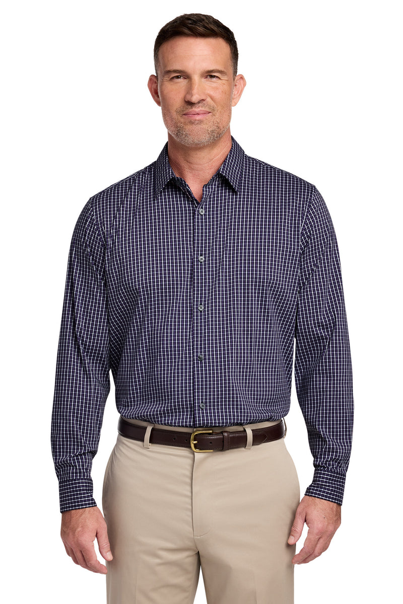 Brooks Brothers Tech Stretch Patterned Shirt - Navy Blazer Multi Check