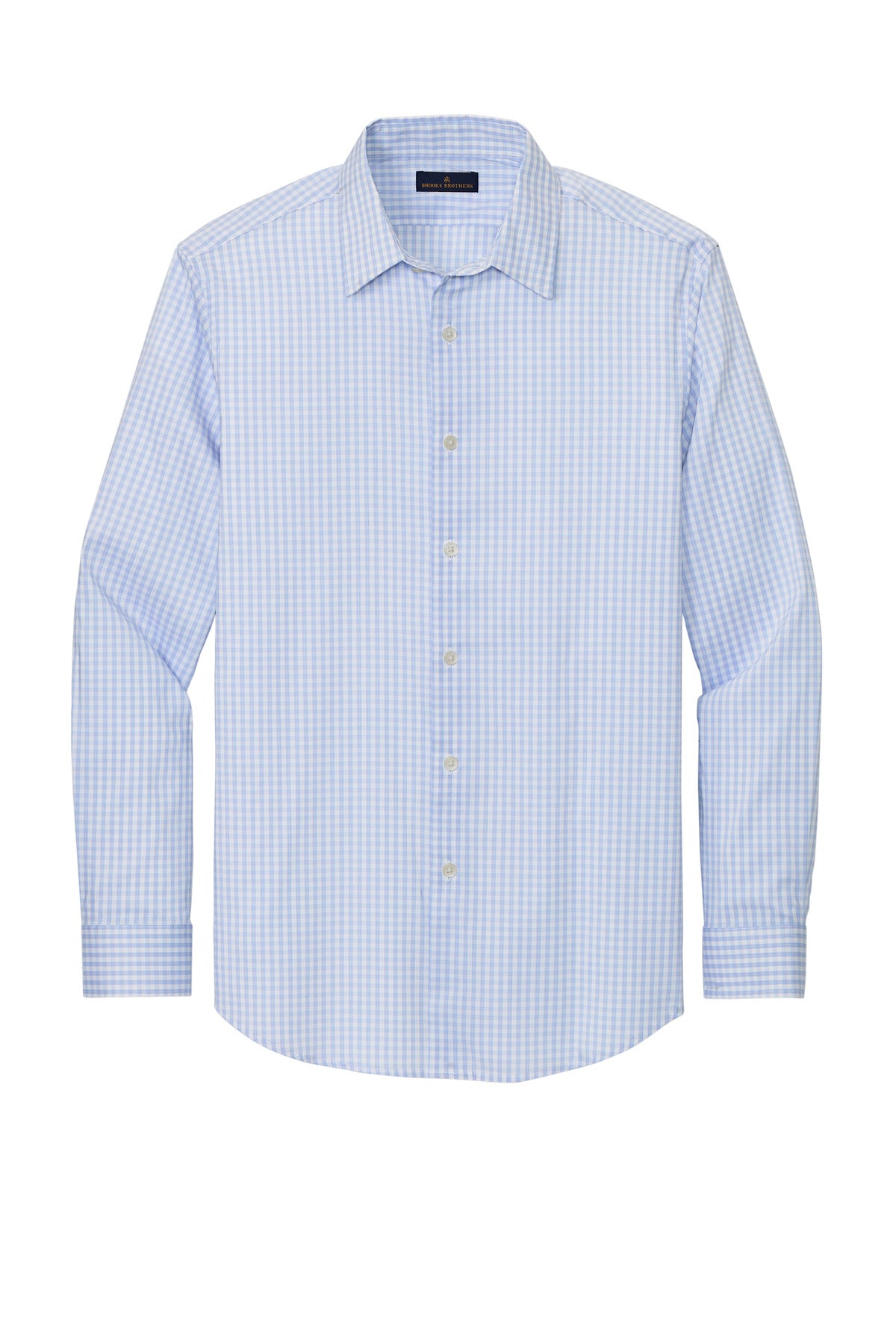 Brooks Brothers Tech Stretch Patterned Shirt - Newport Blue/ Pearl Pink Fine Check