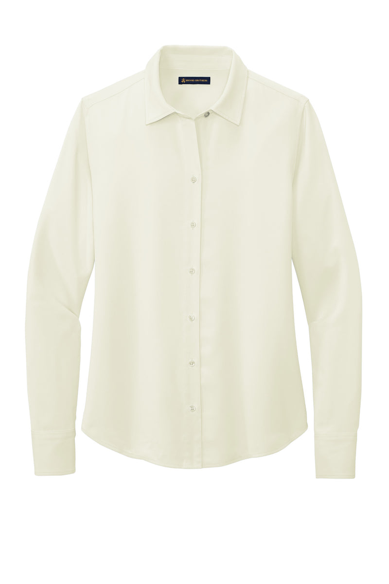 Brooks Brothers Women's Full-Button Satin Blouse - Off White