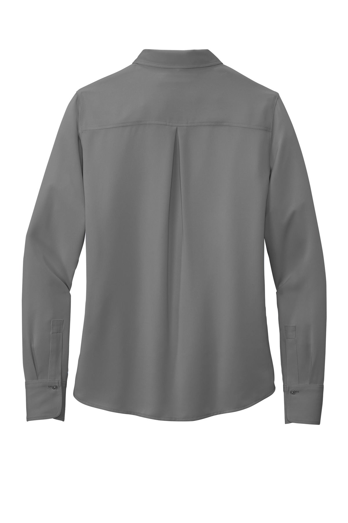 Brooks Brothers Women's Full-Button Satin Blouse - Shadow Grey