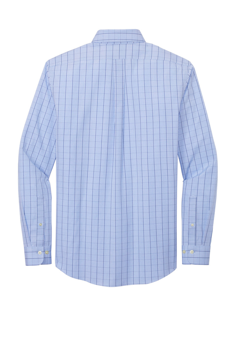 Brooks Brothers Wrinkle-Free Stretch Patterned Shirt - Newport Blue