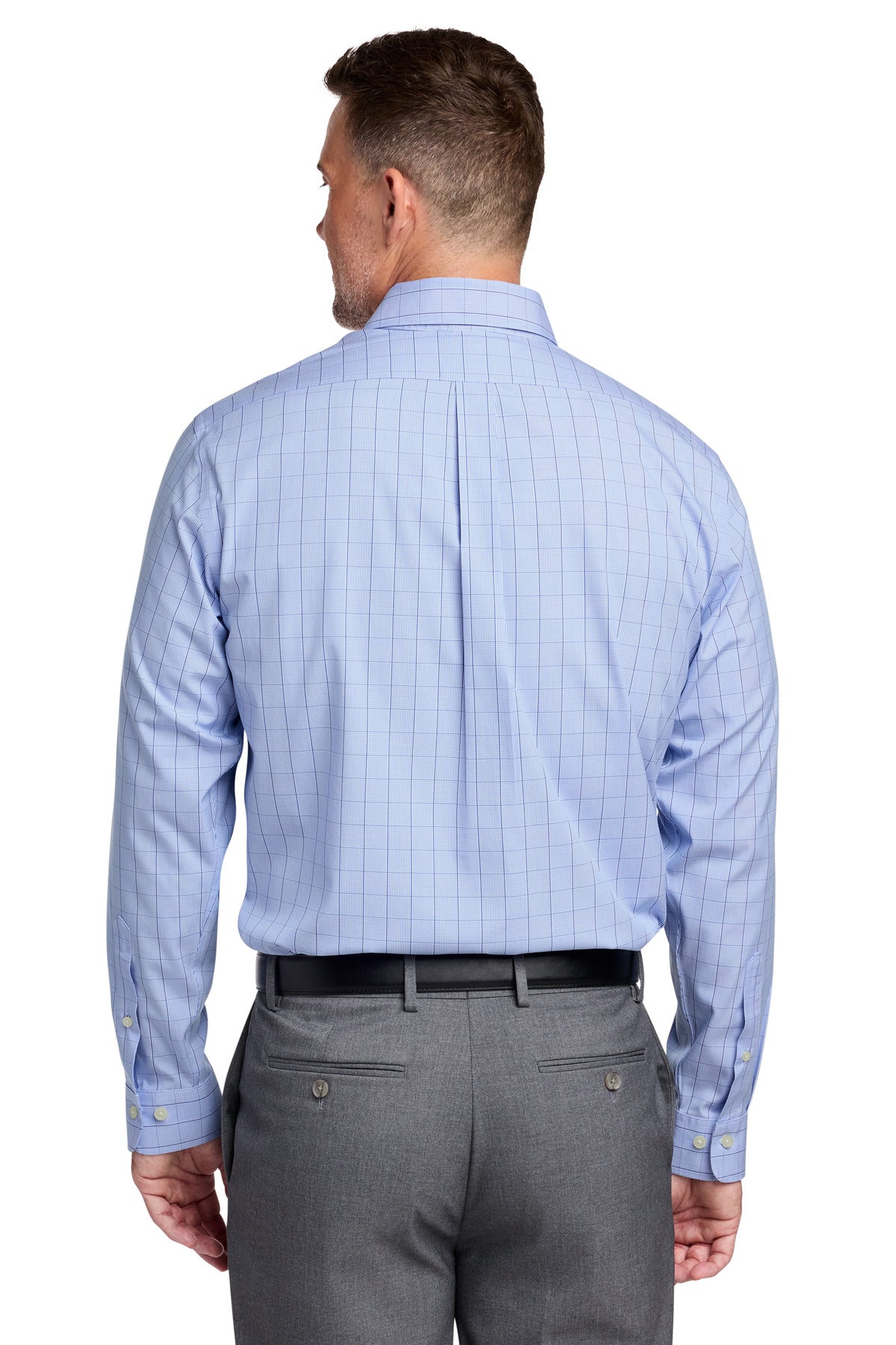 Brooks Brothers Wrinkle-Free Stretch Patterned Shirt - Newport Blue