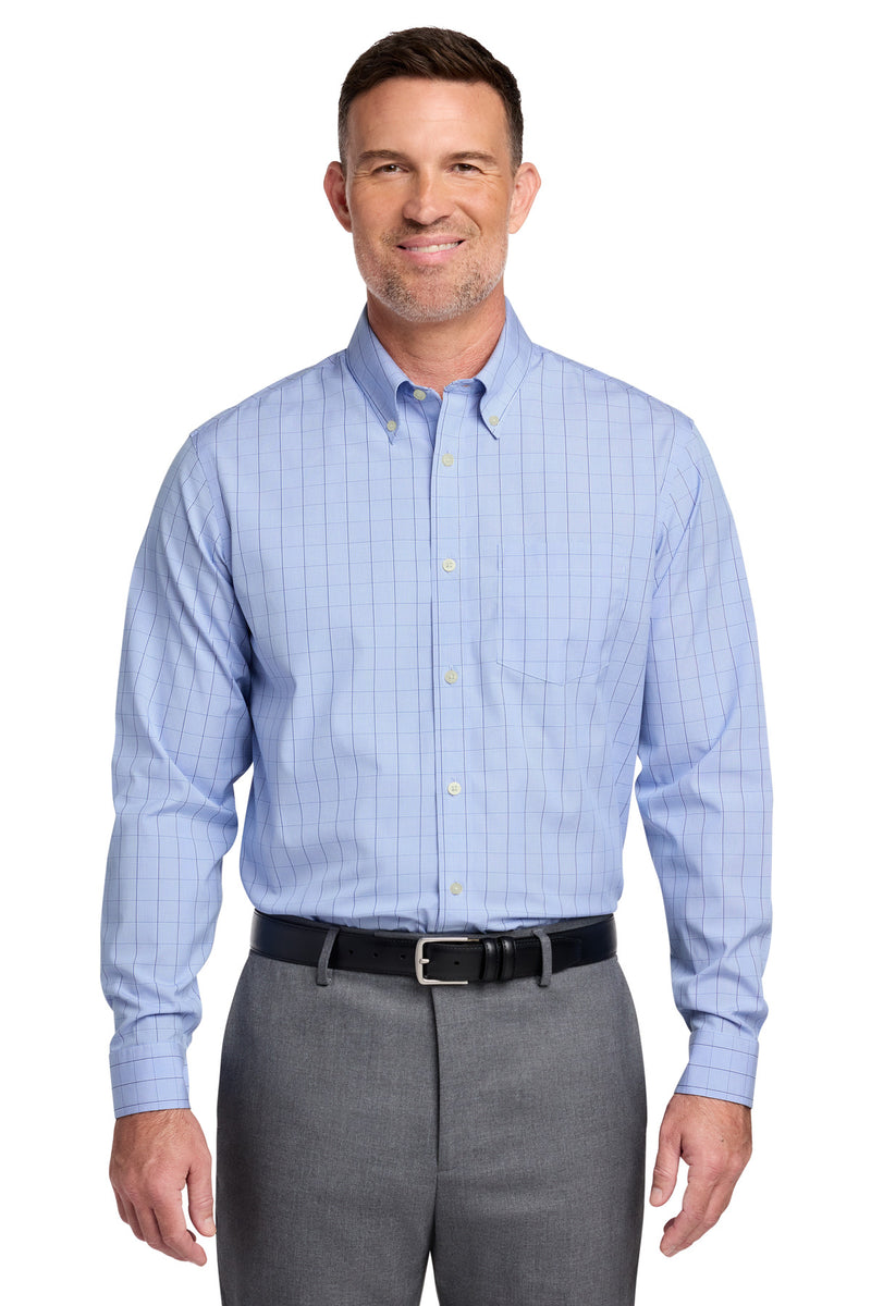 Brooks Brothers Wrinkle-Free Stretch Patterned Shirt - Newport Blue