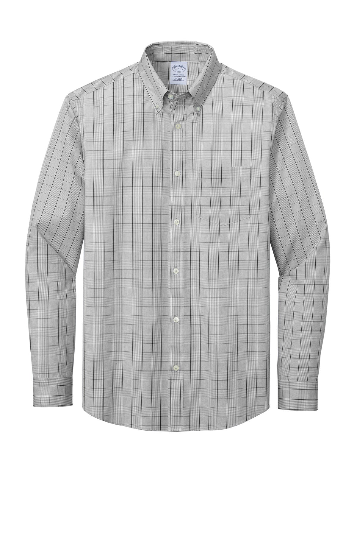 Brooks Brothers Wrinkle-Free Stretch Patterned Shirt - Shadow Grey