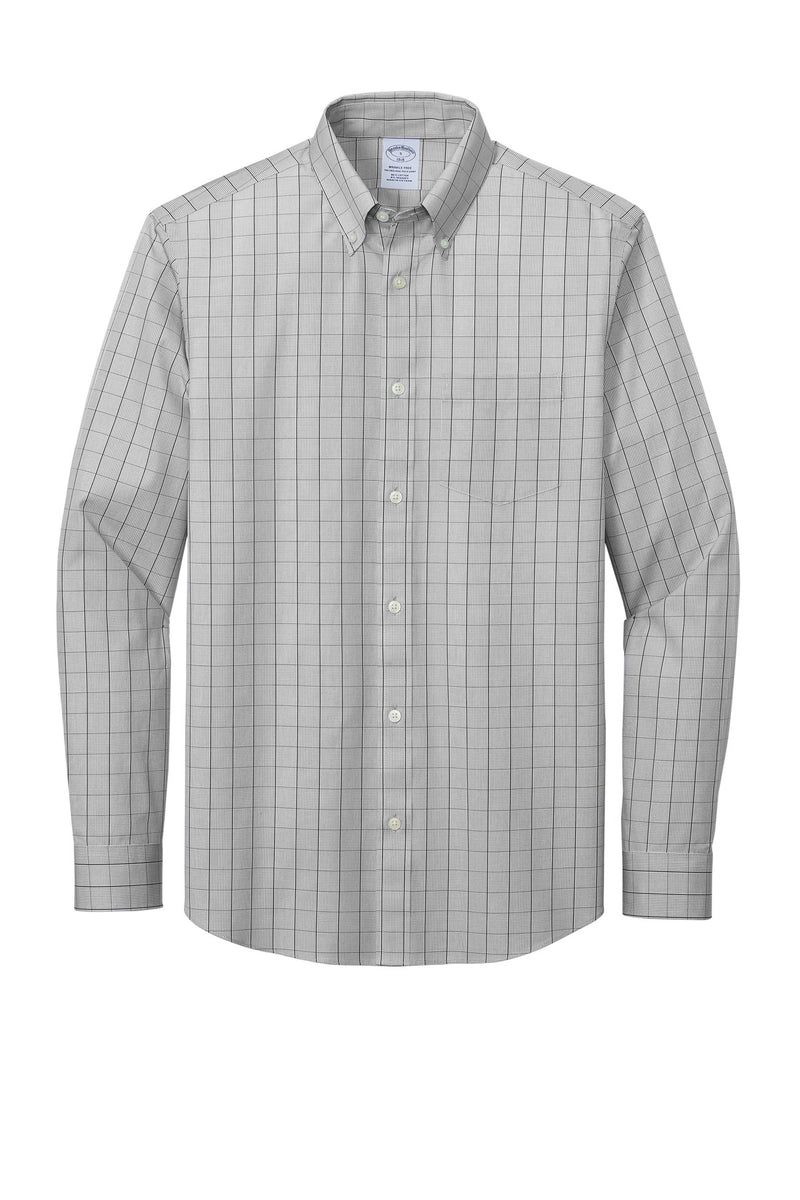Brooks Brothers Wrinkle-Free Stretch Patterned Shirt - Shadow Grey