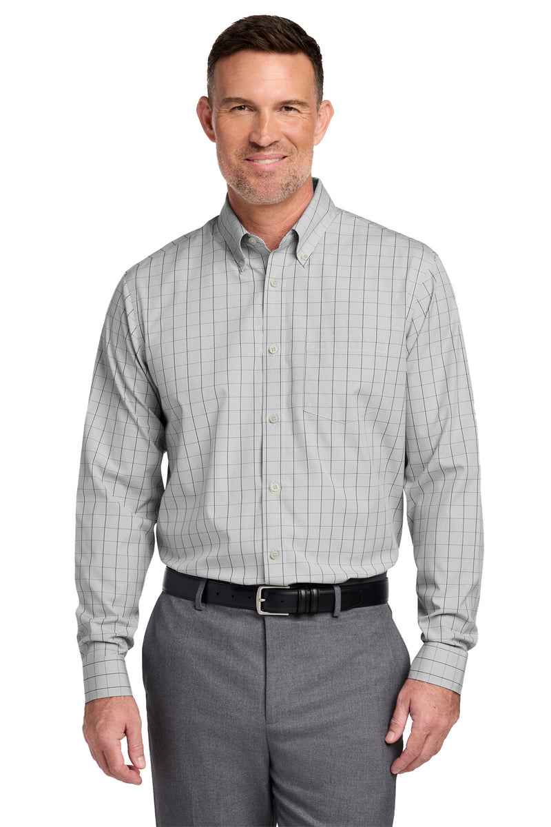 Brooks Brothers Wrinkle-Free Stretch Patterned Shirt - Shadow Grey