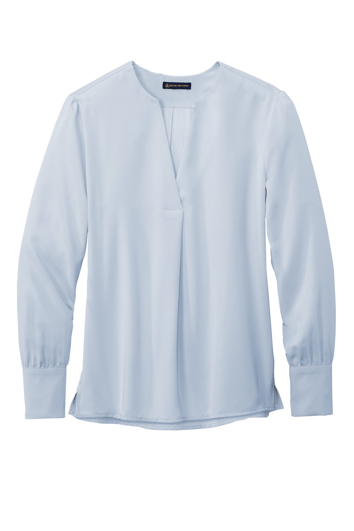 Brooks Brothers Women's Open-Neck Satin Blouse - Heritage Blue