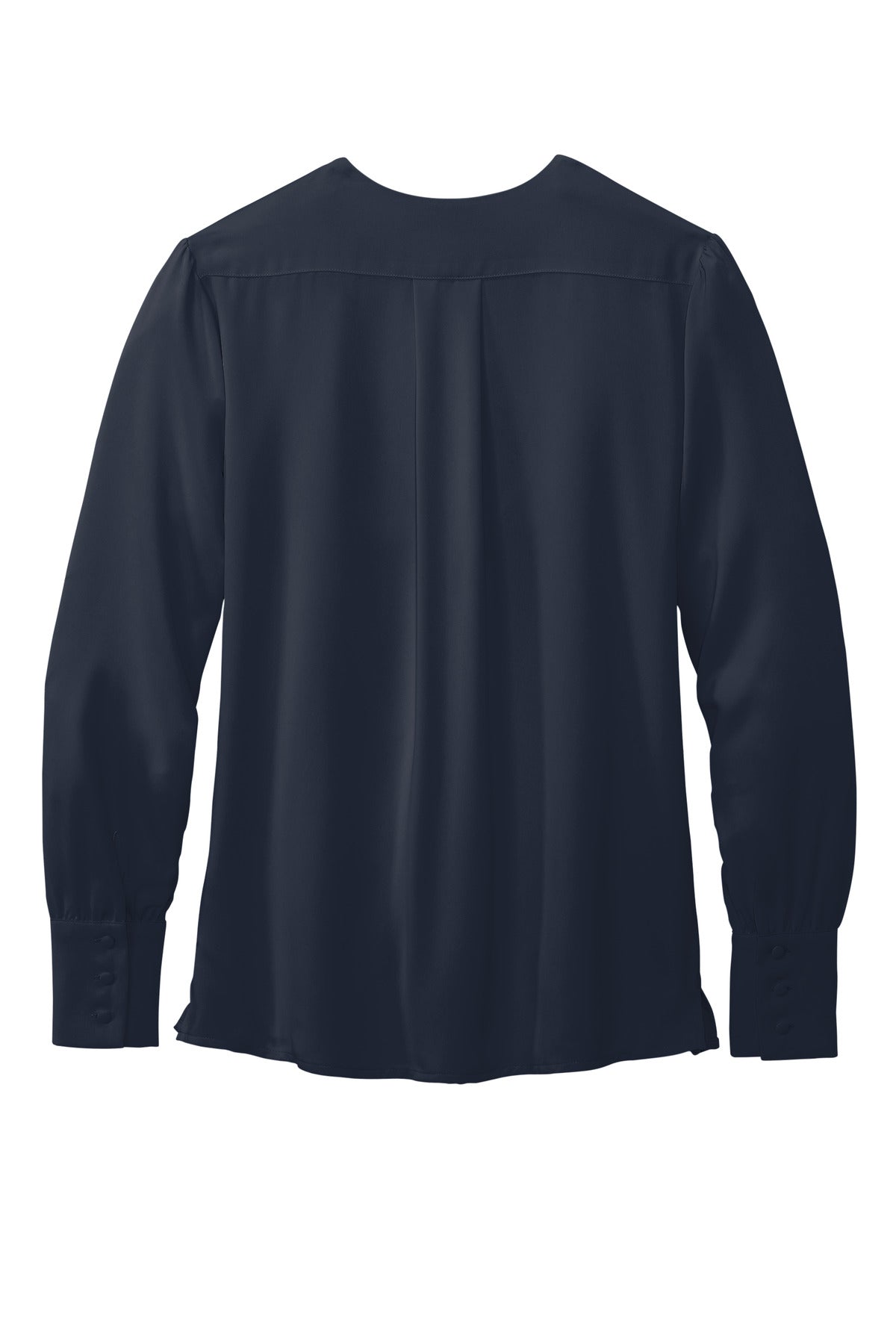 Brooks Brothers Women's Open-Neck Satin Blouse - Night Navy
