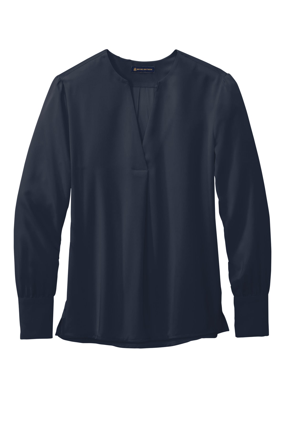 Brooks Brothers Women's Open-Neck Satin Blouse - Night Navy