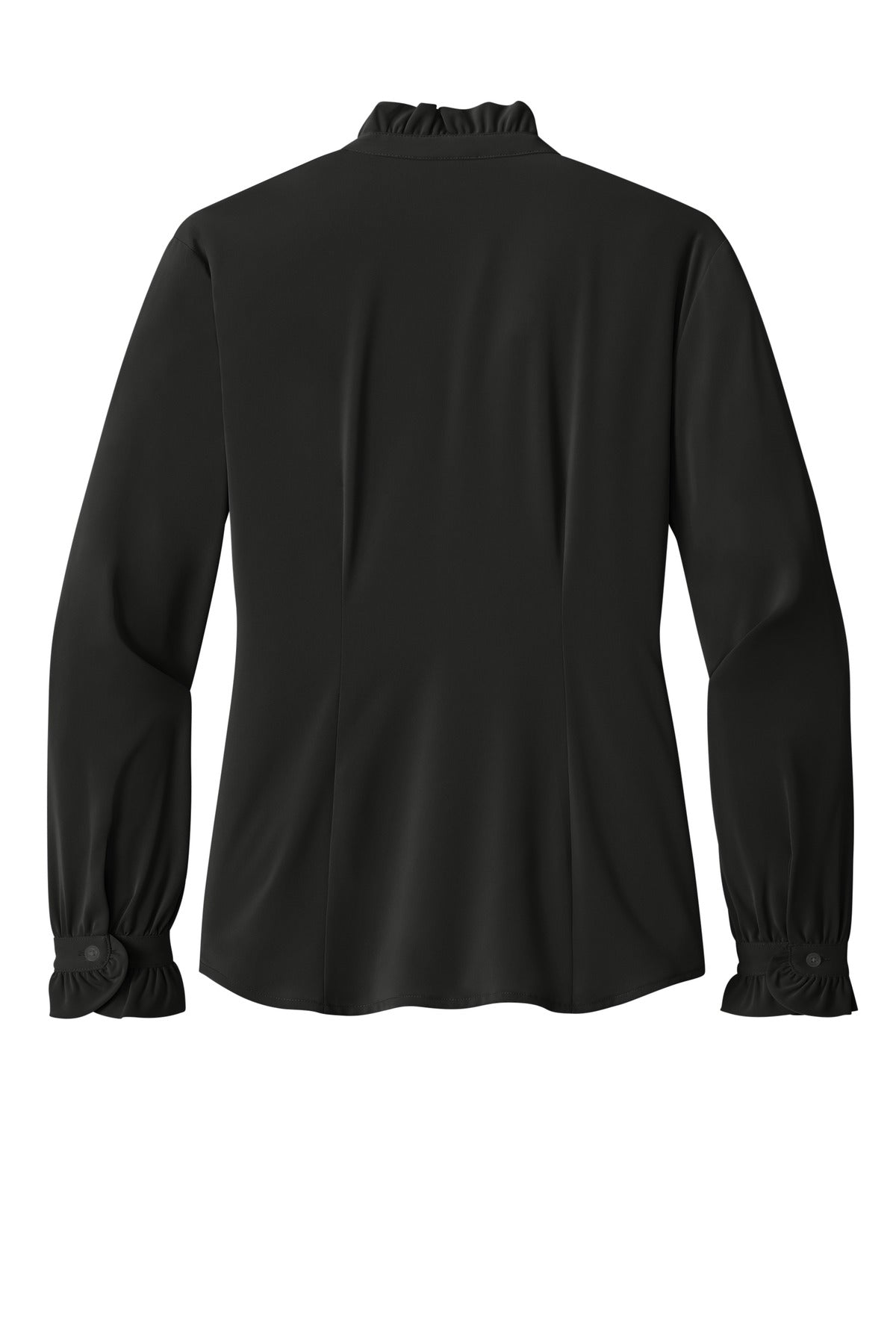 Brooks Brothers Women's Long Sleeve Ruffle Collar Blouse - Deep Black