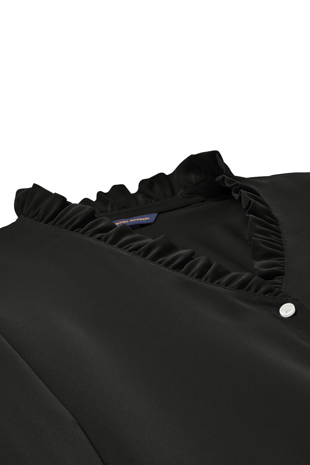 Brooks Brothers Women's Long Sleeve Ruffle Collar Blouse - Deep Black
