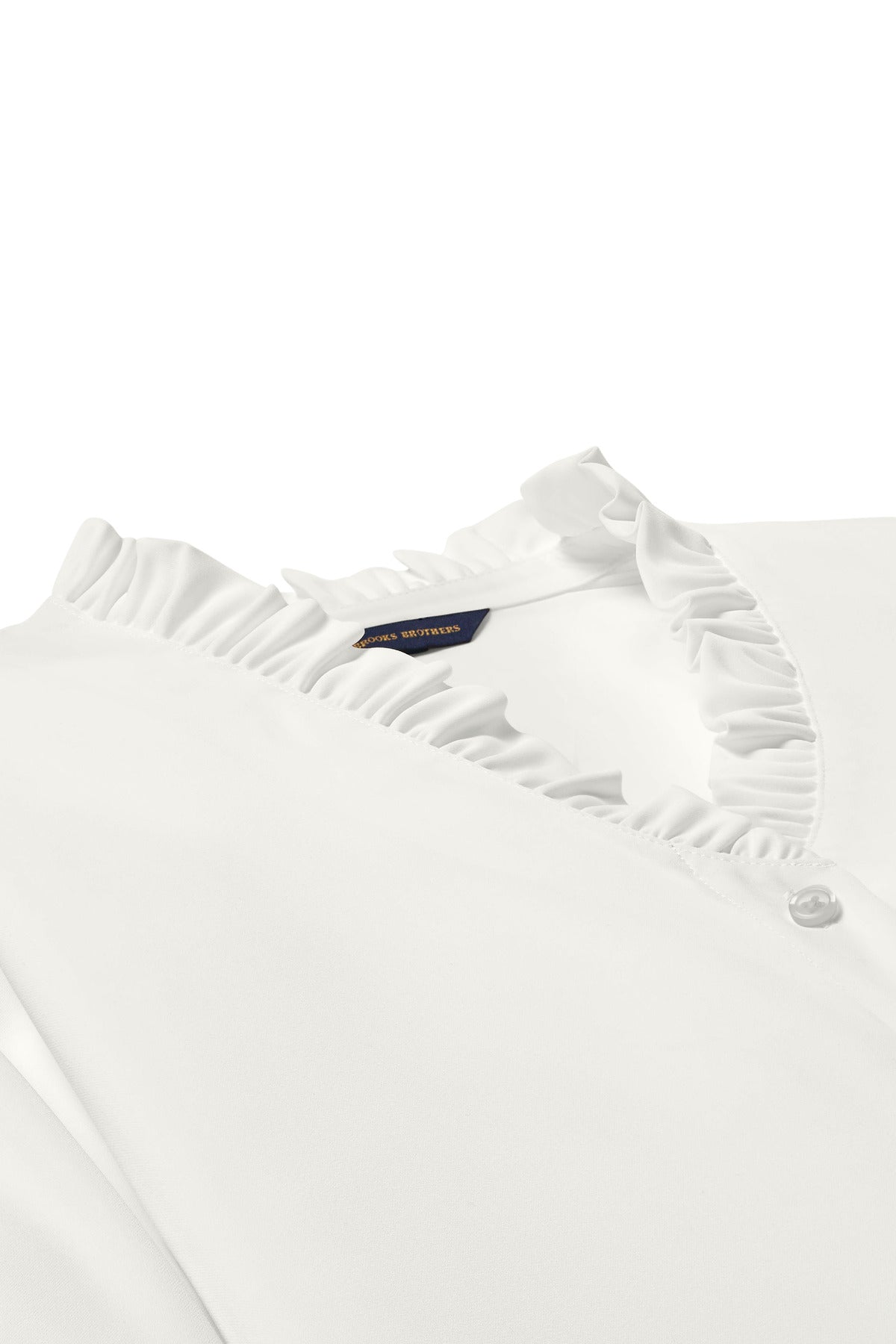 Brooks Brothers Women's Long Sleeve Ruffle Collar Blouse - Off White