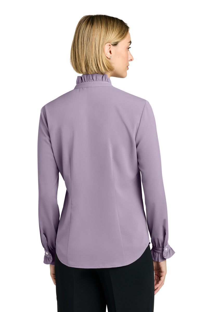 Brooks Brothers Women's Long Sleeve Ruffle Collar Blouse - Purple Ash