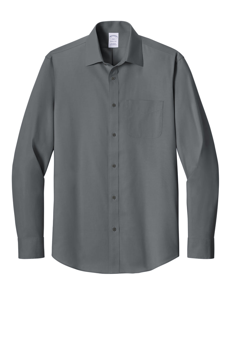 Brooks Brothers Wrinkle-Free Stretch Pinpoint Spread Collar Shirt - Deep Black