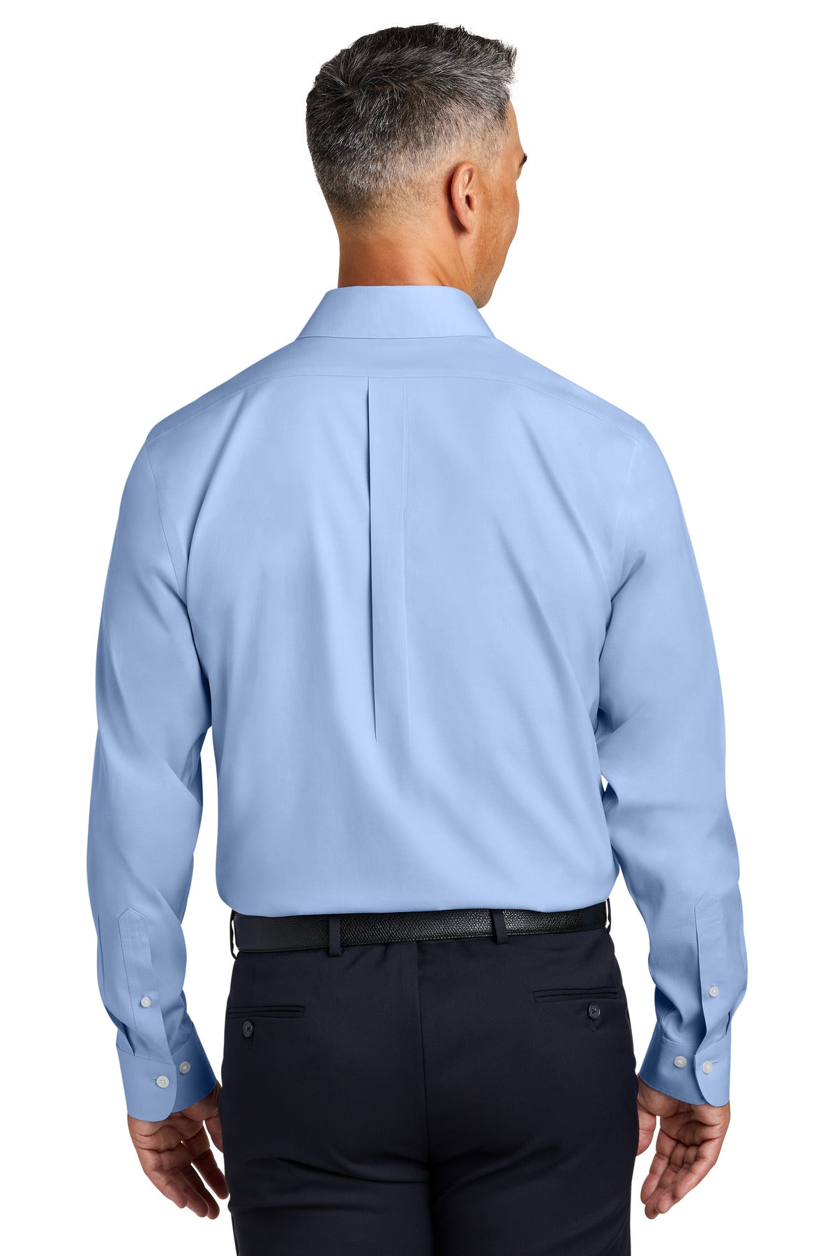 Brooks Brothers Wrinkle-Free Stretch Pinpoint Spread Collar Shirt - Newport Blue